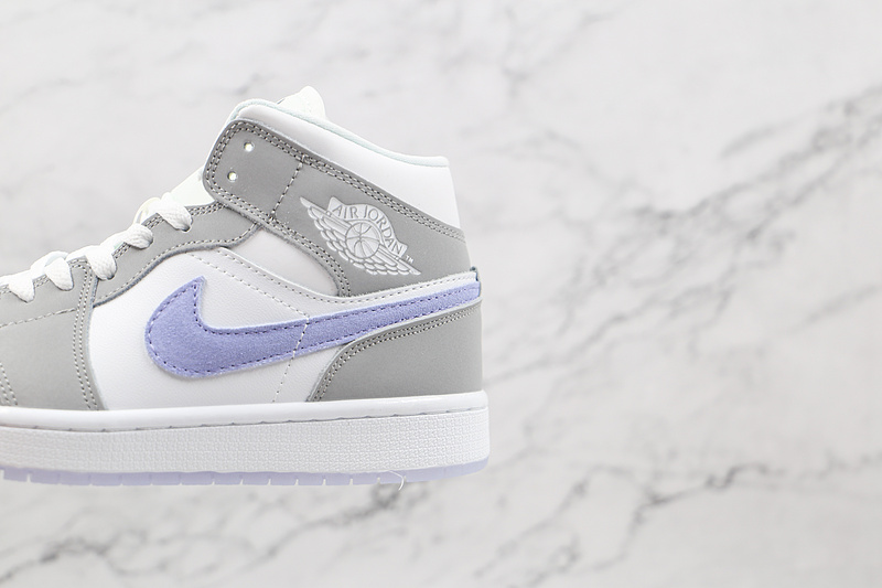 Air Jordan 1 Mid White/Light Grey-Blue 11