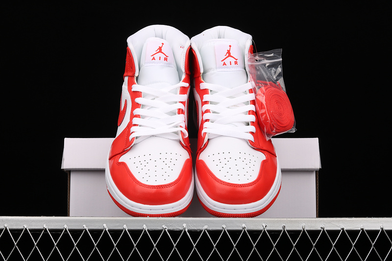 Air Jordan 1 Mid White/White/Orange 11