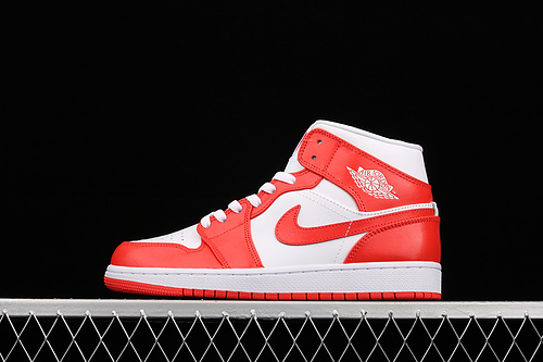 Air Jordan 1 Mid White/White/Orange 19