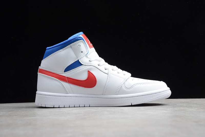 Air Jordan 1 Mid White/University Red-Game Royal 11