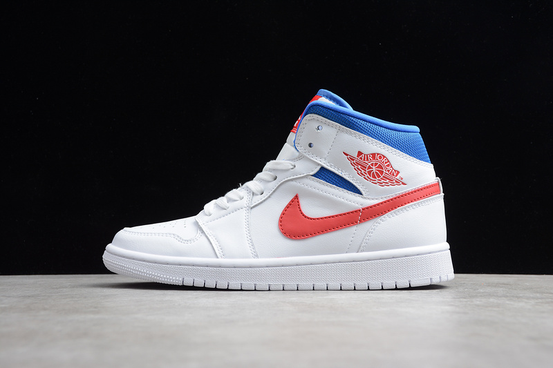 Air Jordan 1 Mid White/University Red-Game Royal 13