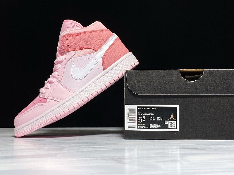 Air Jordan 1 Mid Digital Pink/White-Pink Foam-Sail 7