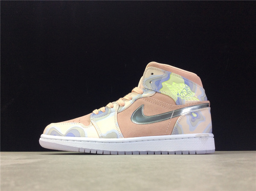 Air Jordan 1 Mid Se P(Her)Spective Washed Coral/Chrome-Light Whistle 5