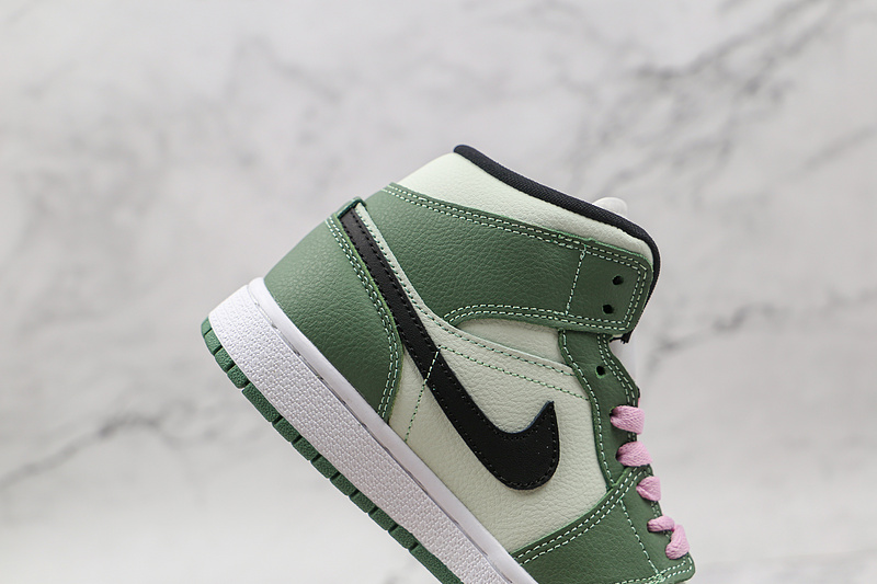 Air Jordan 1 Mid Se Dutch Green/Black/Barely Green/Arctic Pink 5