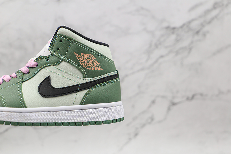 Air Jordan 1 Mid Se Dutch Green/Black/Barely Green/Arctic Pink 11