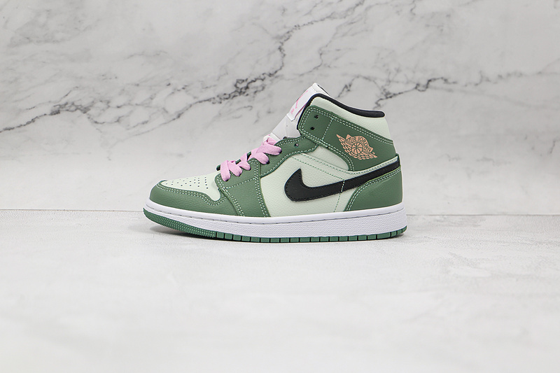 Air Jordan 1 Mid Se Dutch Green/Black/Barely Green/Arctic Pink 13