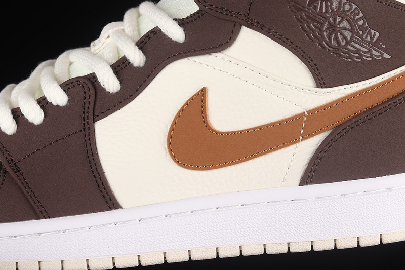 Air Jordan 1 Mid Cream Dark Chocolate/Cream White/Brown 7