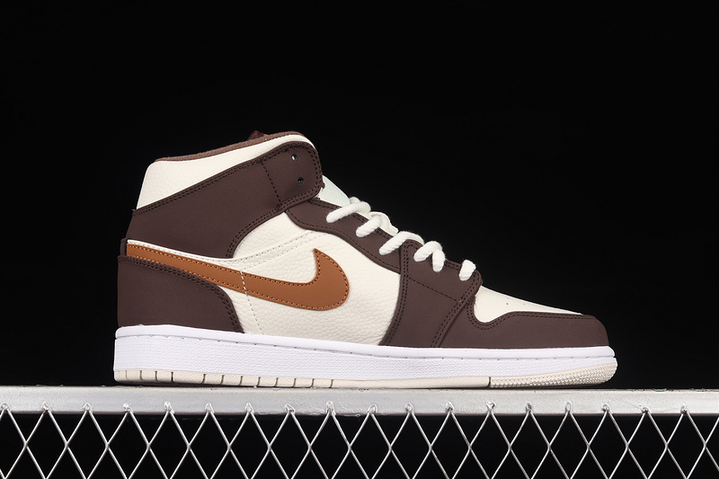 Air Jordan 1 Mid Cream Dark Chocolate/Cream White/Brown 9