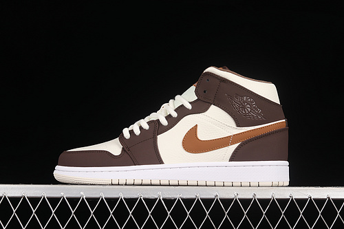 Air Jordan 1 Mid Cream Dark Chocolate/Cream White/Brown 25