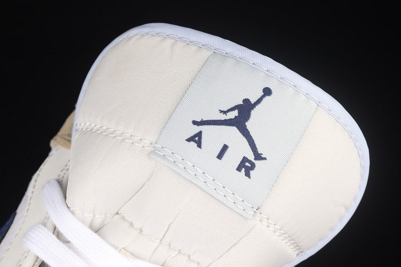 Air Jordan 1 Mid White/Tan/Navy Blue 27