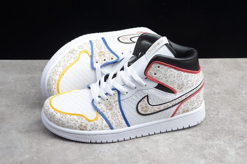 Air Jordan 1 Mid Se White/Multi-Color/Silver 15