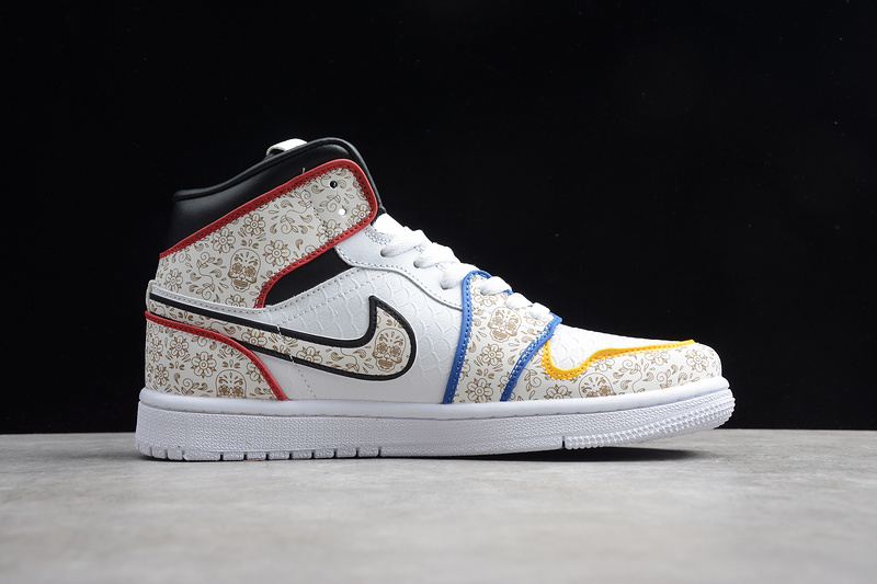 Air Jordan 1 Mid Se White/Multi-Color/Silver 21