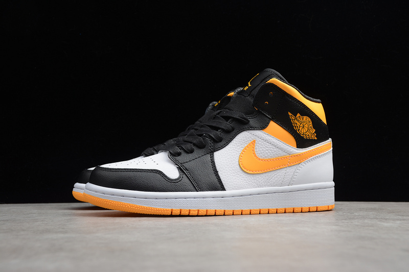 Cj Air Jordan 1 Mid White/Laser Orange-Black 5