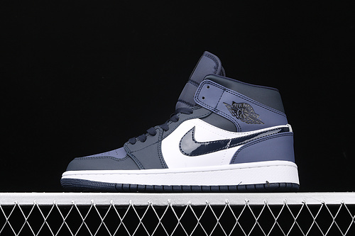 Air Jordan 1 Mid Obsidian/Sanded Purple-White 5