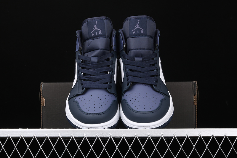 Air Jordan 1 Mid Obsidian/Sanded Purple-White 7