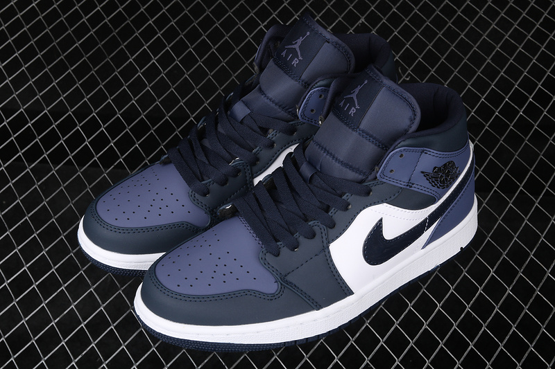 Air Jordan 1 Mid Obsidian/Sanded Purple-White 15