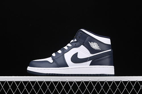 Air Jordan 1 Mid White/Metallic Gold-Obsidian 9