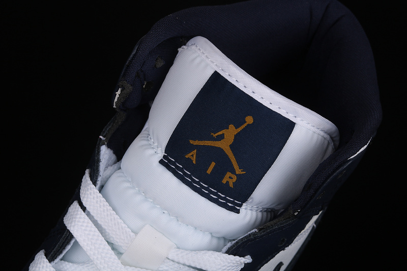 Air Jordan 1 Mid White/Metallic Gold-Obsidian 21