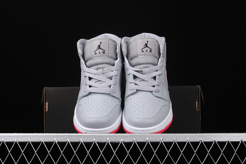 Air Jordan 1 Mid Wolf Grey/Racer Pink-White-Black 13