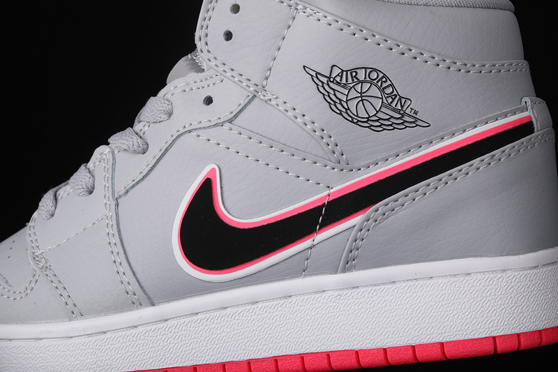 Air Jordan 1 Mid Wolf Grey/Racer Pink-White-Black 21