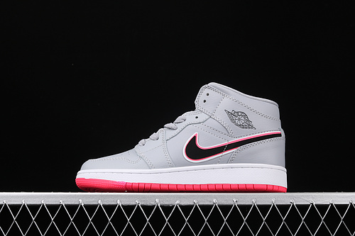 Air Jordan 1 Mid Wolf Grey/Racer Pink-White-Black 27