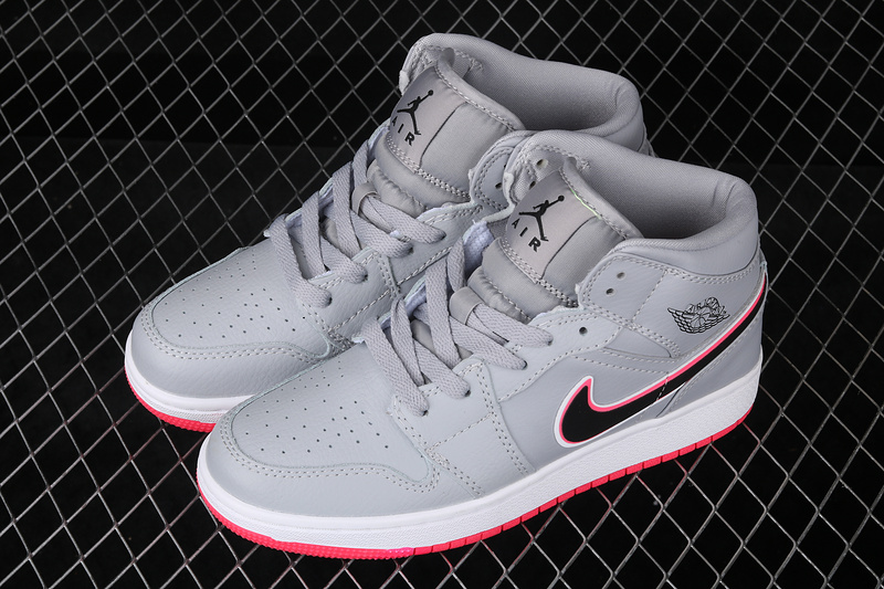 Air Jordan 1 Mid Wolf Grey/Racer Pink-White-Black 29