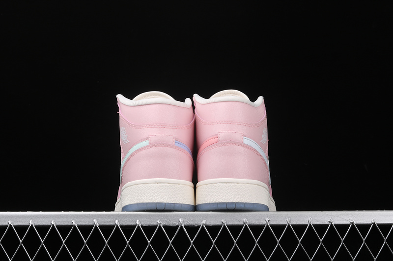 Air Jordan 1 Mid Gs Pink/White/Purple 3