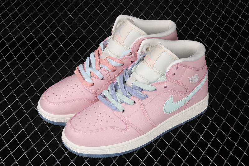 Air Jordan 1 Mid Gs Pink/White/Purple 13