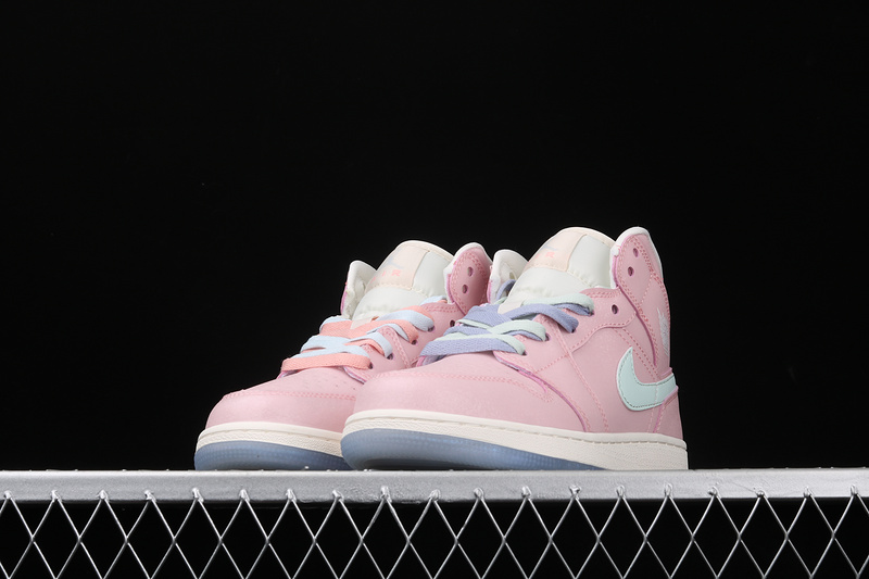 Air Jordan 1 Mid Gs Pink/White/Purple 19