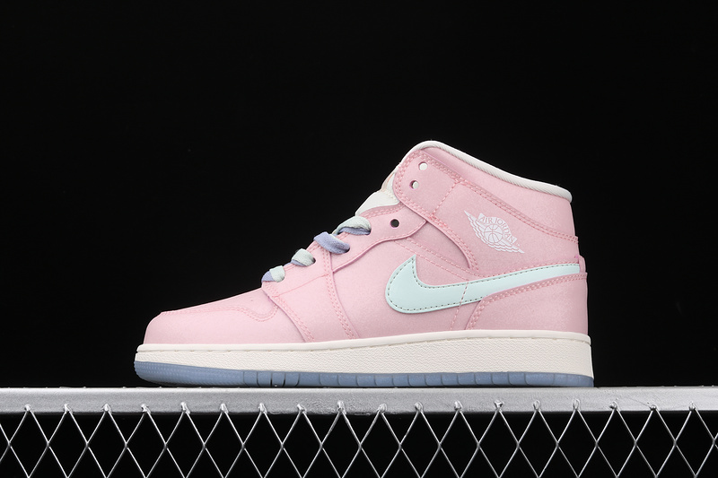 Air Jordan 1 Mid Gs Pink/White/Purple 25