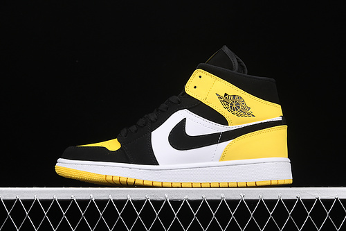 Air Jordan 1 Mid Se Yellow Toe Black/Varsity Maize-White 3