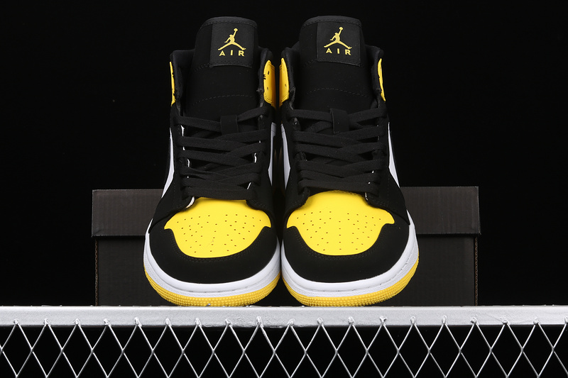 Air Jordan 1 Mid Se Yellow Toe Black/Varsity Maize-White 27