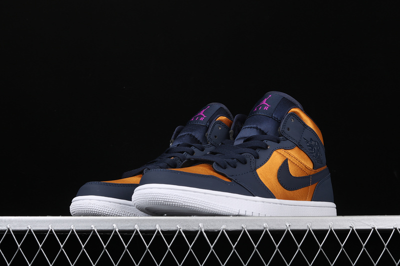 Air Jordan 1 Mid Obsidian Desert Ochre Navy Blue/Yellow 7