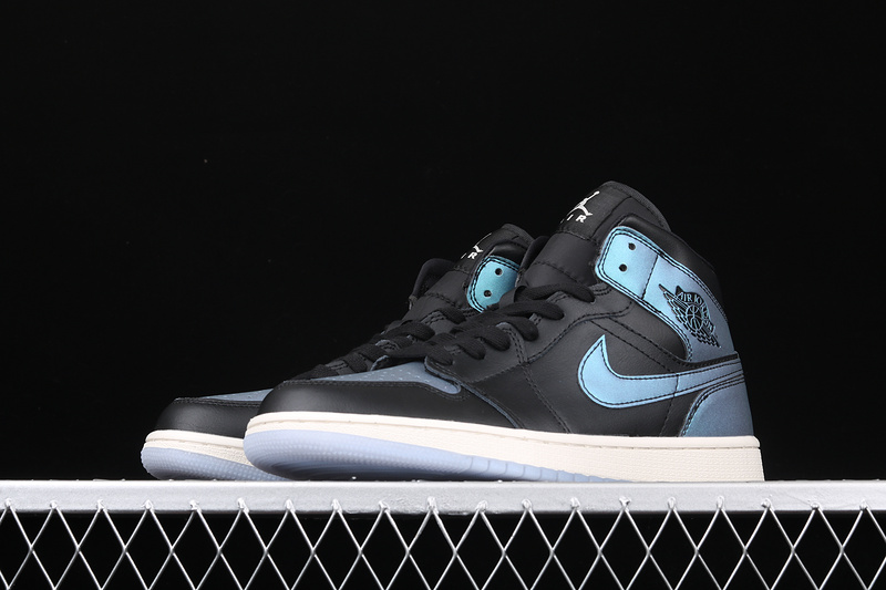 Air Jordan 1 Mid Iridescent Black/Pale Ivory-Multi-Color 5