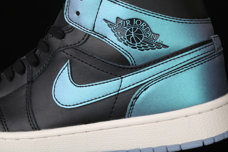 Air Jordan 1 Mid Iridescent Black/Pale Ivory-Multi-Color 13