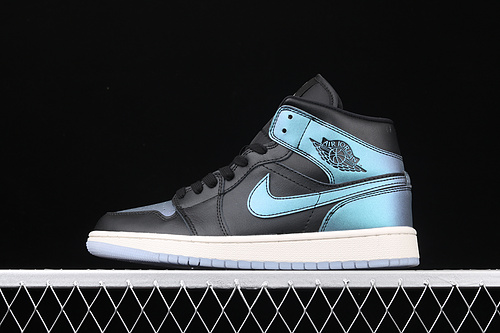 Air Jordan 1 Mid Iridescent Black/Pale Ivory-Multi-Color 27