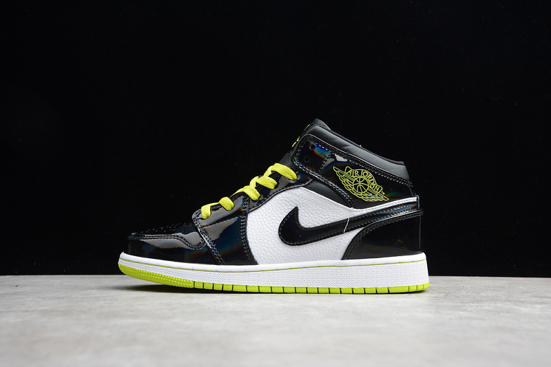 Gz Air Jordan 1 Mid Black/Cyber-White-Mystic Green 31