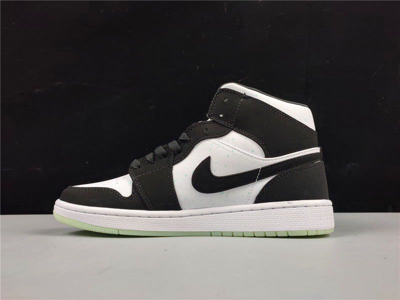 Air Jordan 1 Mid White/Black-Teal Tint 9