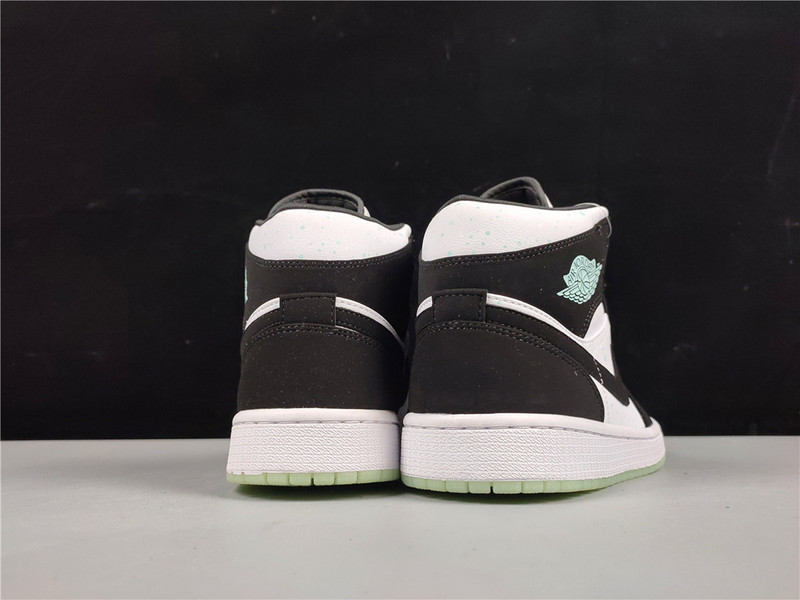 Air Jordan 1 Mid White/Black-Teal Tint 15