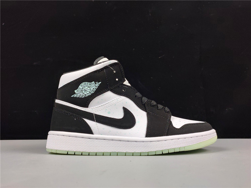 Air Jordan 1 Mid White/Black-Teal Tint 29