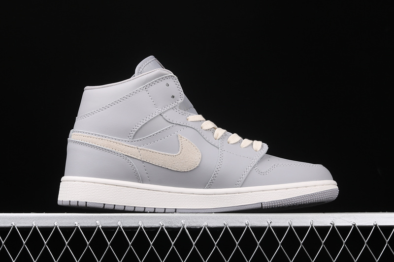 Air Jordan 1 Mid Atmosphere Grey/Pale Ivory 7