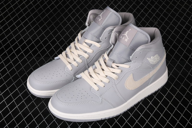 Air Jordan 1 Mid Atmosphere Grey/Pale Ivory 11