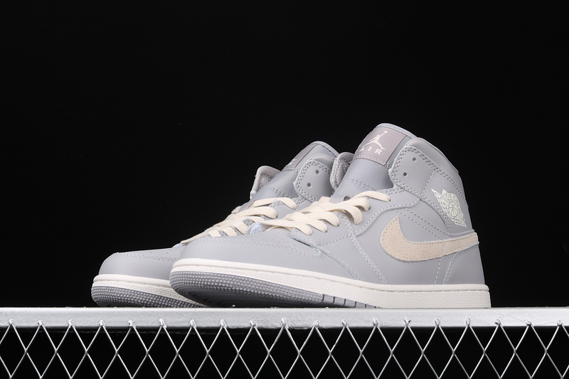 Air Jordan 1 Mid Atmosphere Grey/Pale Ivory 13