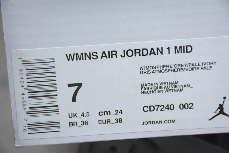 Gz Air Jordan 1 Mid Atmosphere Grey/Pale Ivory 15