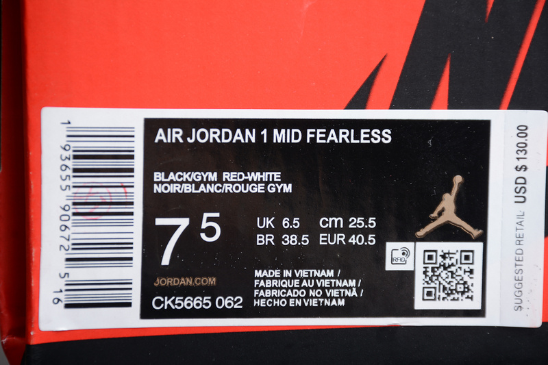 Air Jordan 1 Mid Fearless Come Fly With Me Black/Red-White 27