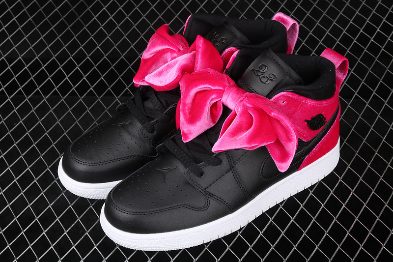 Air Jordan 1 Mid Bow Black/Noble Red 3