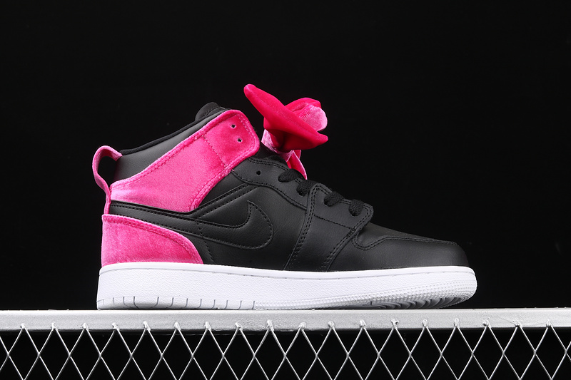 Air Jordan 1 Mid Bow Black/Noble Red 5