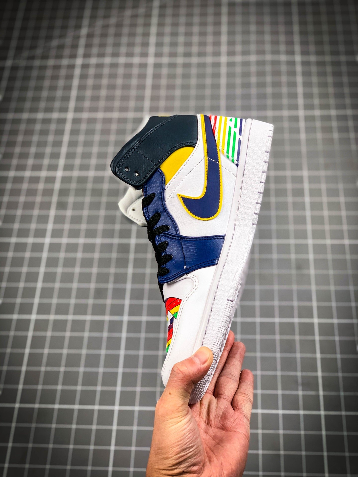 Air Jordan 1 Mid White/Multi-Color 5