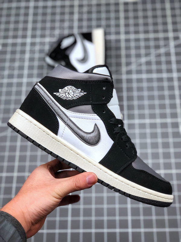 Air Jordan 1 Mid Satin Grey Toe Black/Anthracite-Sail 13