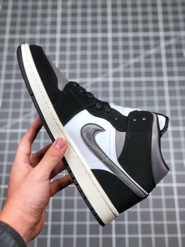 Air Jordan 1 Mid Satin Grey Toe Black/Anthracite-Sail 15